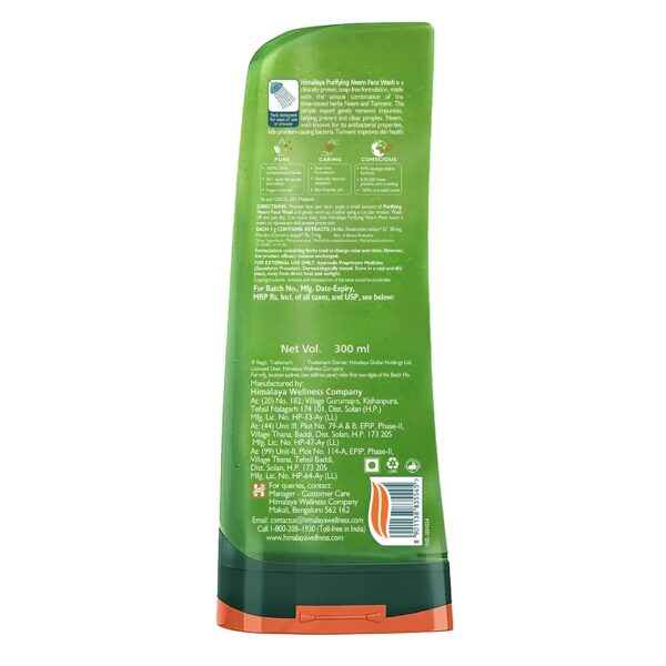 Himalaya Herbals Purifying Neem Face Wash, 300ml - Image 3