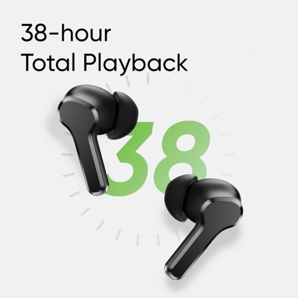 realme Buds T110 Bluetooth Truly Wireless in Ear Earbuds with mic, AI ENC for Calls, Google Fast Pair, 38 Hours Total Playback with Fast Charging and Low Latency Gaming Mode (Punk Black) - Image 5