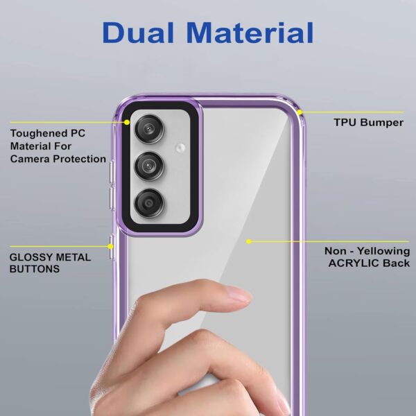 amazon basics Back Case Cover for Samsung Galaxy F55 5G | Compatible for Samsung Galaxy F55 5G Back Case Cover | Case Cover with Camera Protection | (TPU + PC | Translucent Purple) - Image 7
