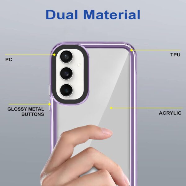 amazon basics Back Case Cover for Samsung Galaxy A14 (TPU + PC_Translucent Purple) - Image 7