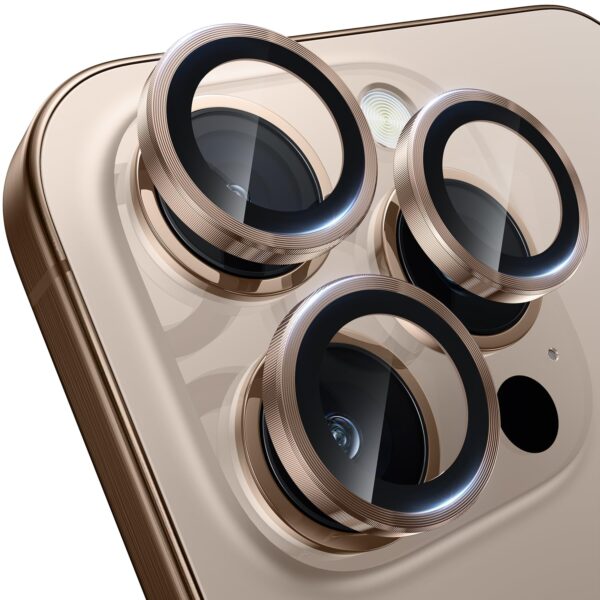 WSKEN For iPhone 16 Pro Max/iPhone 16 Pro Camera Protection - 9H Hardness Scratch-Resistant Bubble-Free HD Tempered Camera Metal Glass Tempered Glass Screen Protector Film Mobile Phone Case Friendly, - Image 2
