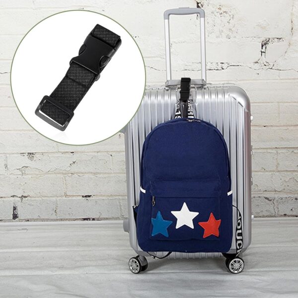 iCONY 2 Luggage Strap (2" X6.5FEET Color) + 1 ADD ON BAGAGGE Belt(1"X20" Black) with Quick Release Buckle Adjustable, Premium Accessory for Travel Bag Closure Bright Colors (3PACK, Gold) - Image 4