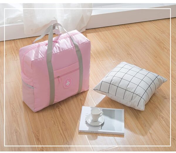 Zeinwap Travel Bags for Luggage Spacious with Pockets Foldable Weekender Zipper Duffle Bag for Travel Stylish Handbag Conveniently Carry on Trolley Bag Waterproof - 44 x 18 x 35 cm (Pink) - Image 5