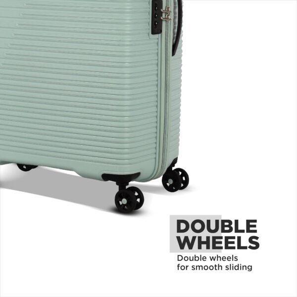 American Tourister Liftoff 79 CM Large Check-in Polypropylene (PP) Hard 8 Wheels Spinner Luggage/Suitcase/Trolley Bag for Travel (Sea Blue) - Image 3