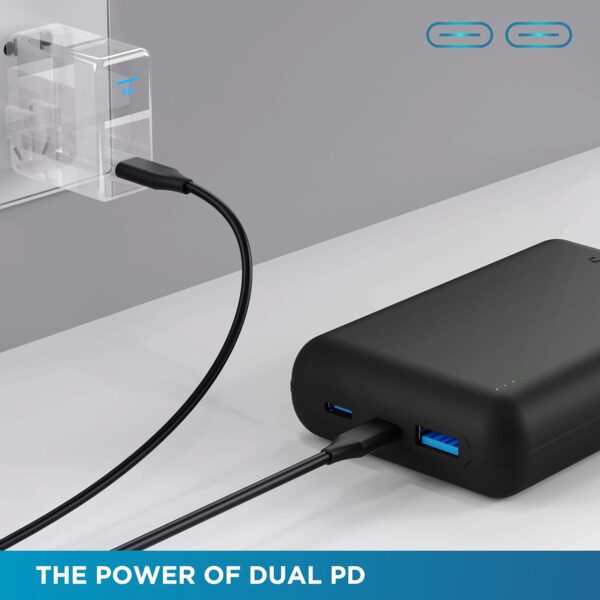 URBN 20000 mAh Premium Black Edition Nano Power Bank | 22.5W Super Fast Charging | Pocket Size| Dual Type C Power Delivery (PD) Output + 1 USB Output for Quick Charge | Two-Way Fast Charge (Black) - Image 9