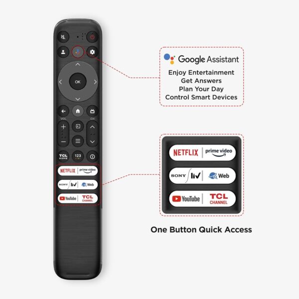 TCL 139 cm (55 inches) Metallic Bezel-Less Series 4K Ultra HD Smart LED Google TV 55V6B (Black) - Image 6