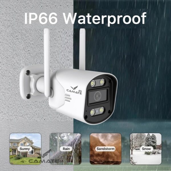 Camate Knight 4G 3MP Sim Based Wireless Outdoor Bullet CCTV Camera for Home, Office, Remote Area and contruction site | Waterproof | Two-Way Talk | Supports 256 GB SD Card - Image 7