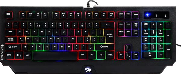 Zebronics Zeb-Transformer K2 Gaming Keyboard, 104 Keys, Multicolor LED Laser Keycaps (Gold Plated USB Connector, Braided Cable) - Image 3