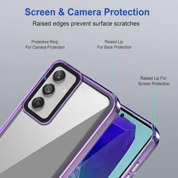 amazon basics Back Case Cover for Samsung Galaxy F55 5G | Compatible for Samsung Galaxy F55 5G Back Case Cover | Case Cover with Camera Protection | (TPU + PC | Translucent Purple) - Image 5