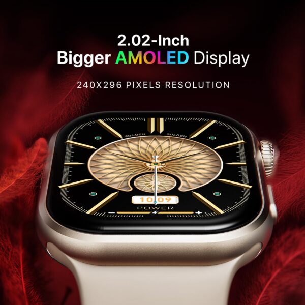 Fire-Boltt Brillia Smart Watch with 51.3mm (2.02 inch) AMOLED Display, Bluetooth Calling, SpO2, Heart Rate Monitoring, 120+ Sports Modes (Brillia, Beige) - Image 5