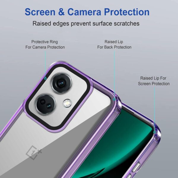 amazon basics Back Case Cover for OnePlus Nord CE 3 5G (TPU + PC_Translucent Purple) - Image 5