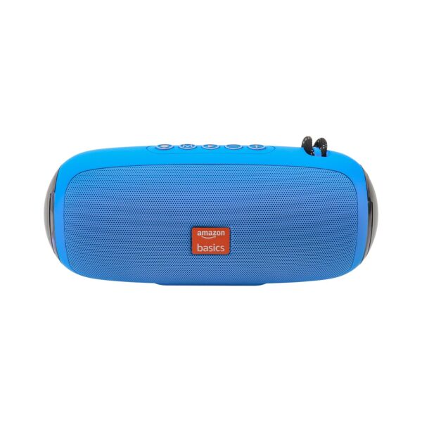amazon basics B10 10W RMS Bluetooth Speaker with 2000 mAh Battery | Up to 8 hrs of Playback | RGB | Bluetooth 5.3, AUX in, USB & Micro SD Card Connectivity | Type-C Charging (Blue) - Image 9