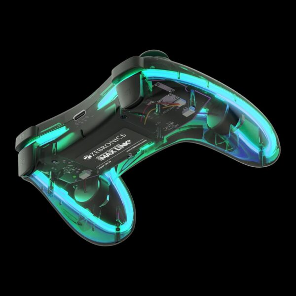 ZEBRONICS MAX LINK + Wireless Gamepad, Dual motors Haptic feedback, Built-in rechargeable battery, RGB light, Plug & play, Supports (Windows | Android | PS3 | PS4 | XBOX 360) - Image 3