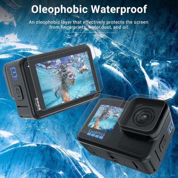 Action Pro Tempered Glass Compatibile with GoPro Hero 13 Black screen protector flim ＆ Camera Lens Protector, Tempered Glass, High Definition Clear, Case Friendly, Anti-Scratch (Pack of 3) - Image 5