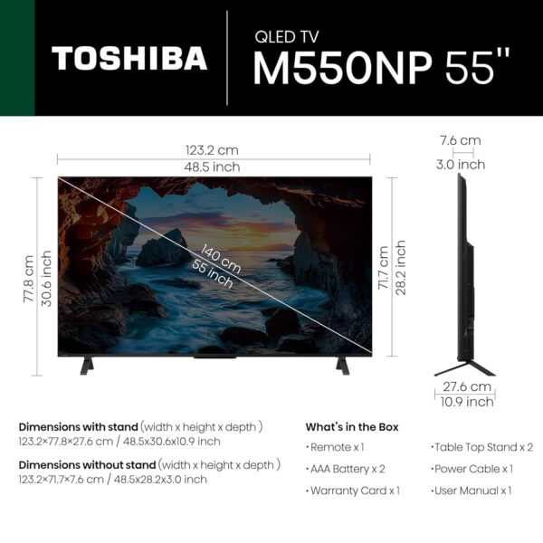 TOSHIBA 139 cm (55 inches) M550NP Series 4K Ultra HD Smart QLED Google TV 55M550NP - Image 7