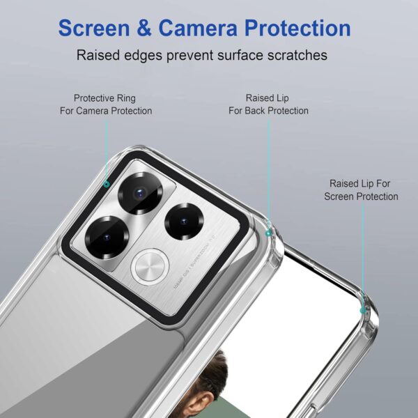 Amazon Basics Back Case Cover for Infinix Note 40 Pro 5G (Polycarbonate, Thermoplastic Polyurethane_Transparent) - Image 5