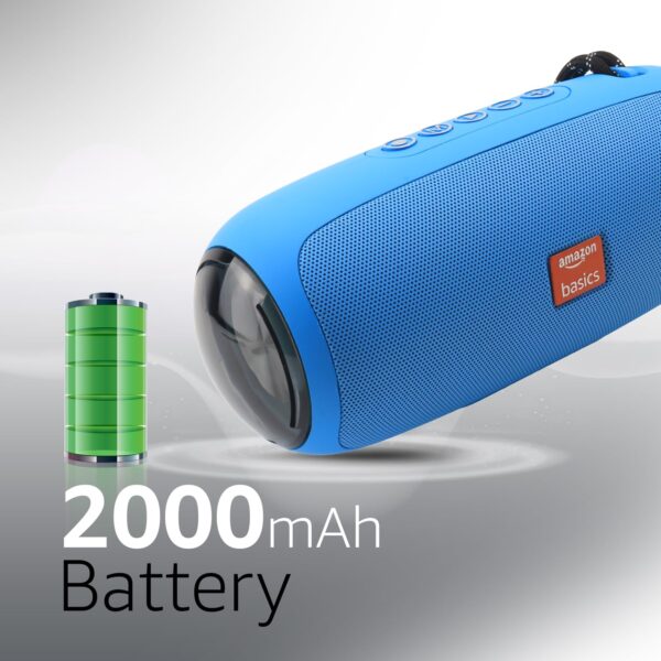 amazon basics B10 10W RMS Bluetooth Speaker with 2000 mAh Battery | Up to 8 hrs of Playback | RGB | Bluetooth 5.3, AUX in, USB & Micro SD Card Connectivity | Type-C Charging (Blue) - Image 5