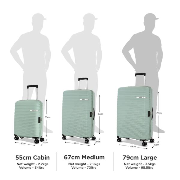 American Tourister Liftoff 79 CM Large Check-in Polypropylene (PP) Hard 8 Wheels Spinner Luggage/Suitcase/Trolley Bag for Travel (Sea Blue) - Image 5