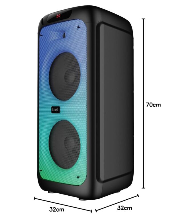 Boat Partypal 390 Speaker with 160 W Boat Signature Sound, Karaoke with 2 Mics Input, Up to 6 hrs Playtime, EQ Modes, TWS Mode, Bluetooth v5.3, AUX Port, & USB Type-C Port(Space Black) - Image 9