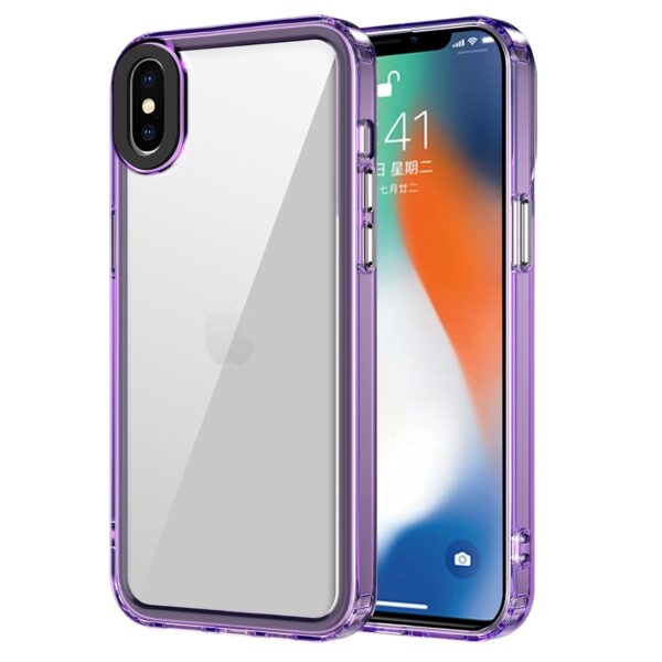amazon basics Back Case Cover for iPhone Xs (TPU + PC_Translucent Purple) - Image 2