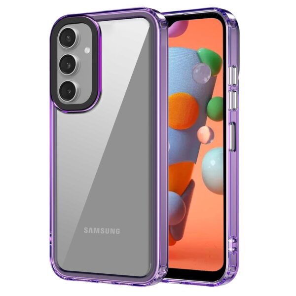amazon basics Back Case Cover for Samsung Galaxy A14 (TPU + PC_Translucent Purple) - Image 2