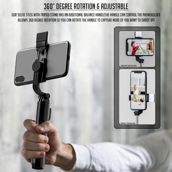 Lapster Rechargeable LED Selfie Stick with Tripod Stand, 3-in-1 Multifunctional Design – Featuring Brightness Levels for Makeup, Selfies, Vlogging, and Photo Shoots, Complete with Bluetooth Remote - Image 6