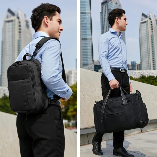 Arctic Hunter Travel Duffle Bag for Men 40L Foldable Hand Bag with Shoes Compartment 1680D Polyester Water/Wear Resistant Cabin Duffel Bag with Multiple Pockets for Weekend Travel Office, Black - Image 5