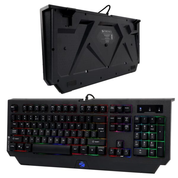 Zebronics Zeb-Transformer K2 Gaming Keyboard, 104 Keys, Multicolor LED Laser Keycaps (Gold Plated USB Connector, Braided Cable) - Image 4