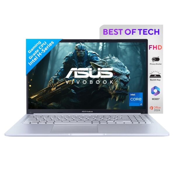 ASUS Vivobook 15,13th Gen,Intel Core i7-13620H(Intel UHD iGPU/16GB RAM/512GB SSD/FHD/15.6"/60Hz/Backlit Keyboard/Windows 11/M365 Basic (1Year)*/Office Home 2024/Cool Silver/1.70 kg) X1502VA-BQ837WS - Image 2