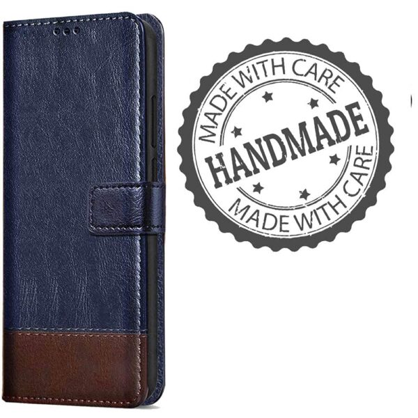 TheGiftKart Flip Back Cover Case for Redmi 9 Prime/Poco M2 | Dual-Color Leather Finish | Inbuilt Stand & Pockets | Wallet Style Flip Back Case Cover for Redmi 9 Prime/Poco M2 (Blue & Brown) - Image 9