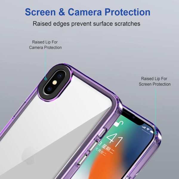 amazon basics Back Case Cover for iPhone Xs (TPU + PC_Translucent Purple) - Image 5
