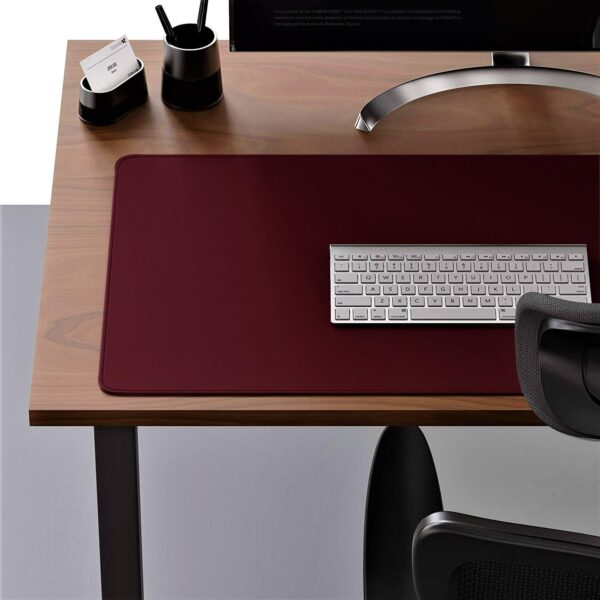 V-CUBE Designs Premium Vegan Leather Desk Mat 75X40cm 2.4mm Thick & Padded Laptop Mat/Extended Mouse Pad/Stitched, Reversible, Sturdy Deskspread |High Tear/Peel Strength|Anti-Slip,Splash-Proof| Maroon - Image 7