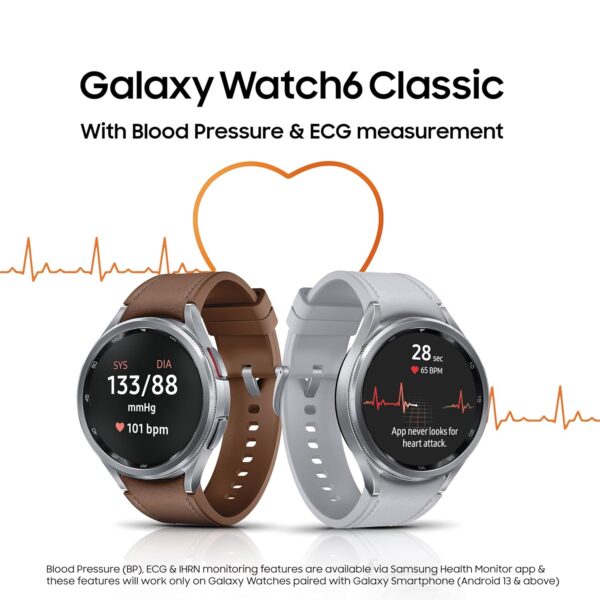 Samsung Galaxy Watch6 Classic LTE (43mm, Black, Compatible with Android only) | Introducing BP & ECG Features - Image 5