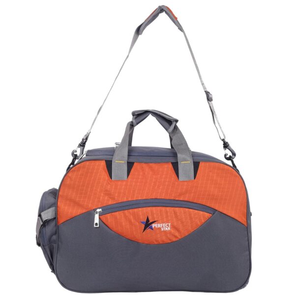 70 Litre Travel Duffle Bags for Luggage Bags for Travelling Bag Men and Women for Light Weight Trolley Polyester Soft Material Water Resistant with 2 Wheels (Grey Orange) - Image 9