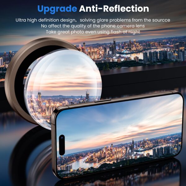 WSKEN For iPhone 16 Pro Max/iPhone 16 Pro Camera Protection - 9H Hardness Scratch-Resistant Bubble-Free HD Tempered Camera Metal Glass Tempered Glass Screen Protector Film Mobile Phone Case Friendly, - Image 3