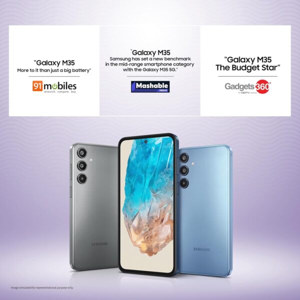 Samsung Galaxy M35 5G (Thunder Grey,6GB RAM,128GB Storage)| Corning Gorilla Glass Victus+| AnTuTu Score 595K+ | Vapour Cooling Chamber | 6000mAh Battery | 120Hz Super AMOLED Display| Without Charger - Image 4