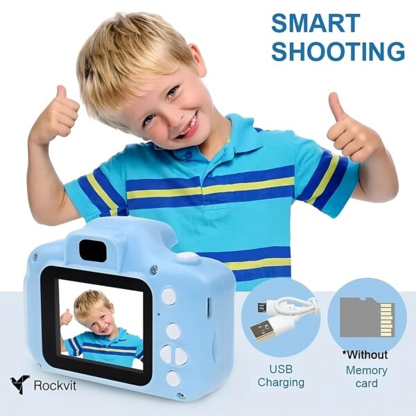 Rockvit Kids Digital Camera – HD Mini Camera for Boys & Girls Ages 3-12 | 13 MP Toy Camera with 2" Screen, Video Recorder, Face Focus, Filters & Games (Blue) - Image 5