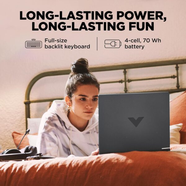 HP Victus, 13th Gen Intel Core i5-13420H, 6GB RTX 4050 Gaming Laptop (16GB DDR4, 512GB SSD) 144Hz, IPS, 15.6"/39.6cm, Flicker-Free, Win 11, Office 21, Mica Silver, 2.29kg, Enhanced Cooling, fa1319TX - Image 9