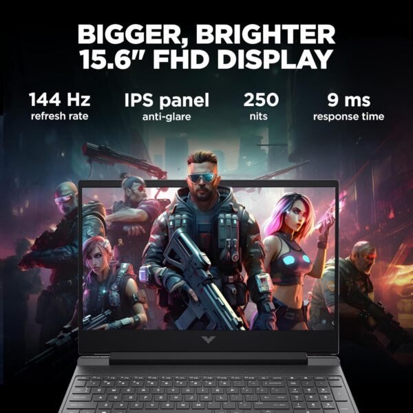 HP Victus, 13th Gen Intel Core i5-13420H, 6GB RTX 4050 Gaming Laptop (16GB DDR4, 512GB SSD) 144Hz, IPS, 15.6"/39.6cm, Flicker-Free, Win 11, Office 21, Mica Silver, 2.29kg, Enhanced Cooling, fa1319TX - Image 6