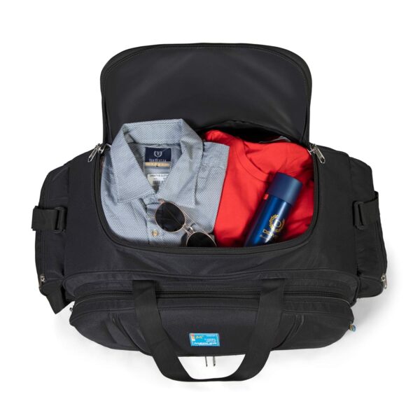 M MEDLER Voltage Nylon 55 litres Waterproof Strolley Duffle Bag- 2 Wheels - Luggage Bag - (Black) - Image 4