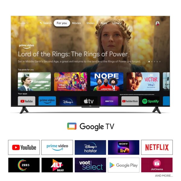 TCL 139 cm (55 inches) Metallic Bezel-Less Series 4K Ultra HD Smart LED Google TV 55V6B (Black) - Image 4