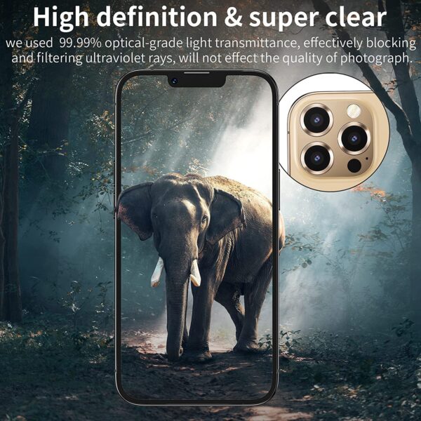 GadgetBite Camera Lens Protector for iPhone 13 Pro 6.1"& iPhone 13 Pro Max 6.7", Tempered Glass Camera Lens Protector Tempered Glass Lens Ring Cover Fit for iPhone 13 Pro/iPhone 13 Pro Max (Gold). - Image 5