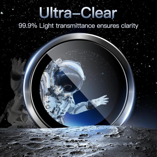 FabeKee Tempered Glass Camera Lens Protector For Samsung Galaxy S24 FE 5G 9H Hardness, Full Coverage Anti Scratch Camera Metal Ring (Samsung S24 FE 5G, Black) - Image 8