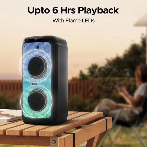 Boat Partypal 390 Speaker with 160 W Boat Signature Sound, Karaoke with 2 Mics Input, Up to 6 hrs Playtime, EQ Modes, TWS Mode, Bluetooth v5.3, AUX Port, & USB Type-C Port(Space Black) - Image 4