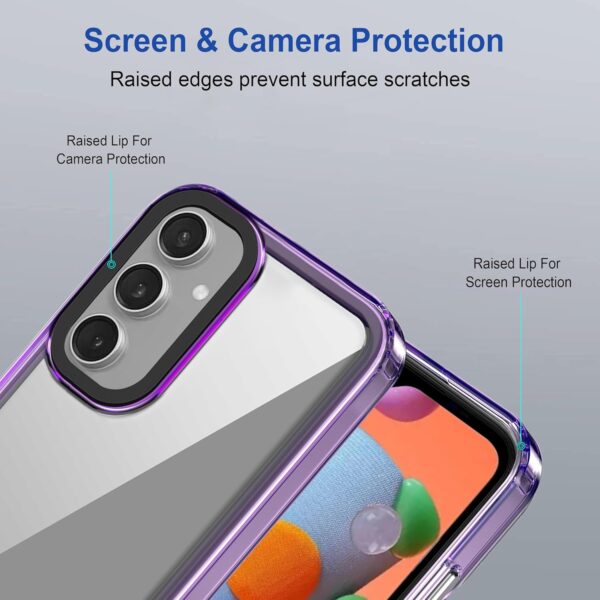 amazon basics Back Case Cover for Samsung Galaxy A14 (TPU + PC_Translucent Purple) - Image 5