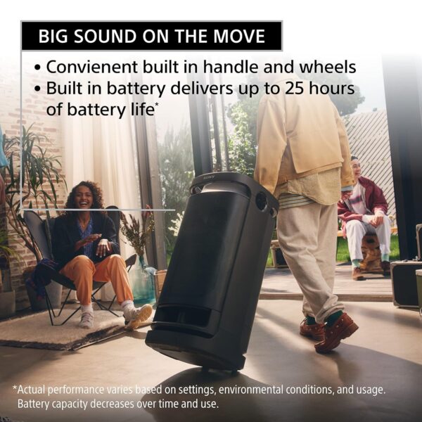 Sony SRS-XV900 X-Series Wireless Portable-Bluetooth Party-Speaker with 25 Hour-Battery, Built in Handle and Wheels (Omni Directional Sound and Light, USB, BT) - Image 4