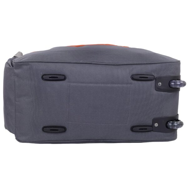 70 Litre Travel Duffle Bags for Luggage Bags for Travelling Bag Men and Women for Light Weight Trolley Polyester Soft Material Water Resistant with 2 Wheels (Grey Orange) - Image 4