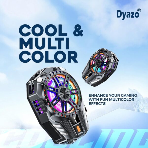 Dyazo Mobile Cooler | Phone Cooling Fan | Gaming cooler pad | For super-fast Refrigeration Chip & Temperature Display Compatible for Android & iPhones | Black - Image 5