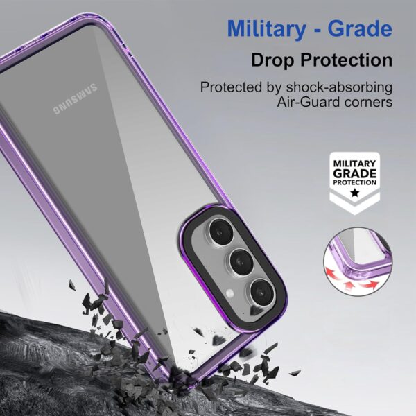 amazon basics Back Case Cover for Samsung Galaxy A14 (TPU + PC_Translucent Purple) - Image 4