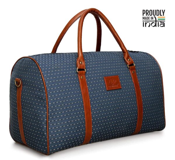 The Clownfish Tapestry Fabric 42 Litre Cabin Luggage Travel Duffle Bag (Blue) - Image 4